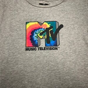 MTV Crop Top Grey Women’s Shirt Size Large